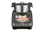 Κουζινομηχανή Monsieur Cuisine Smart με οθόνη αφής που εμφανίζει συνταγές και λειτουργίες.