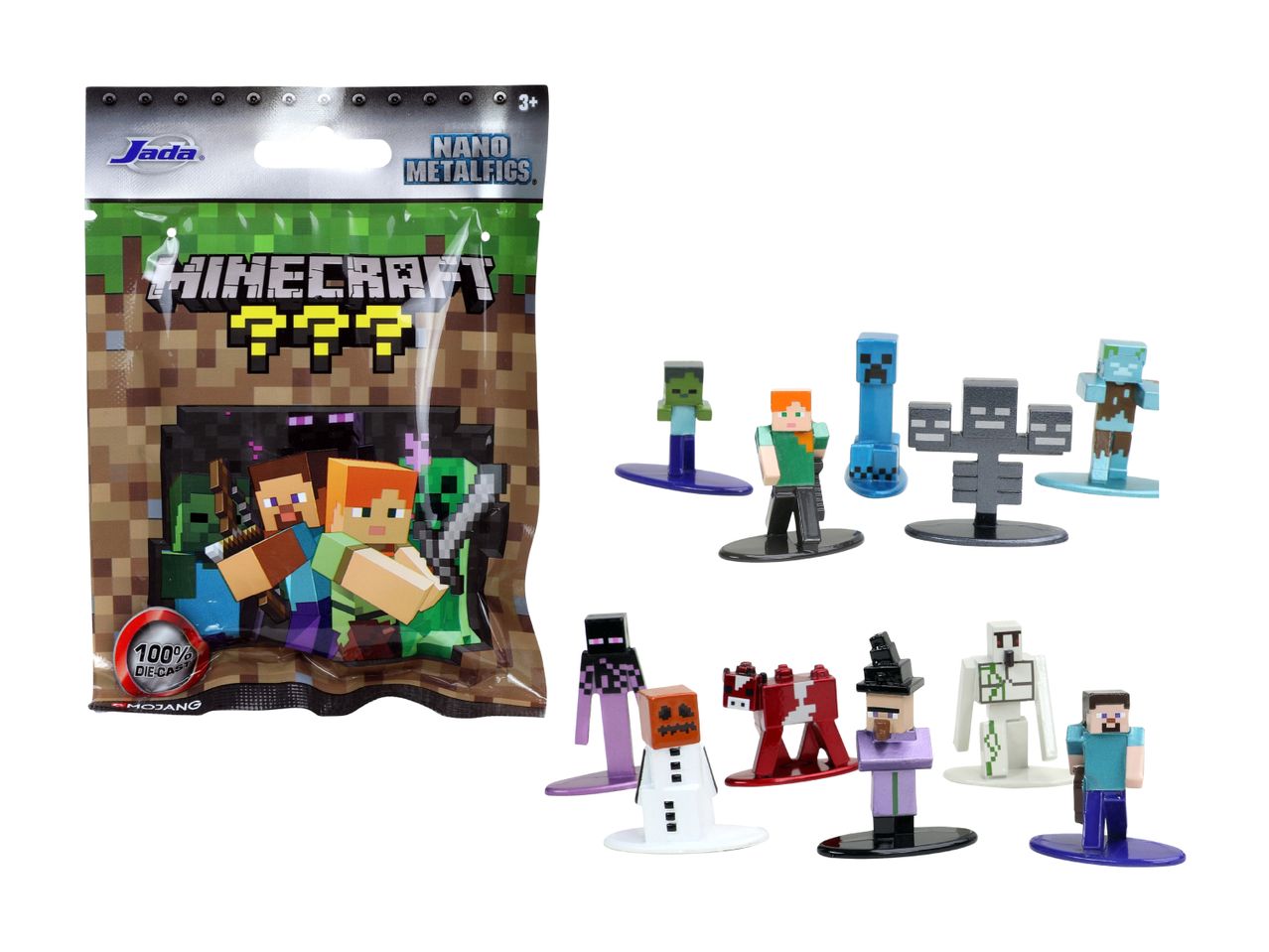 Minecraft Jada Nano Metalfigs Spielzeug: Metallfiguren in einer Tüte.