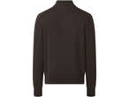 Тъмнокафяв пуловер с висока яка, гръб.