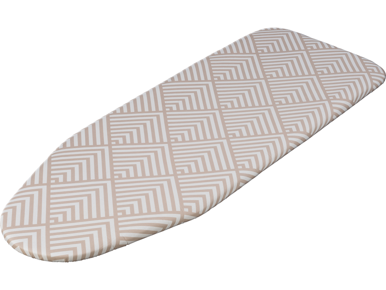 Σιδερώστρα με μπεζ και λευκό γεωμετρικό σχέδιο.