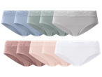 Set od 10 ženskih gaćica u različitim bojama s čipkastim rubom.