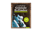 Buchcover „Logikrätsel Geniale Erfinder“ mit Nikola Tesla und über 120 kniffligen Aufgaben.