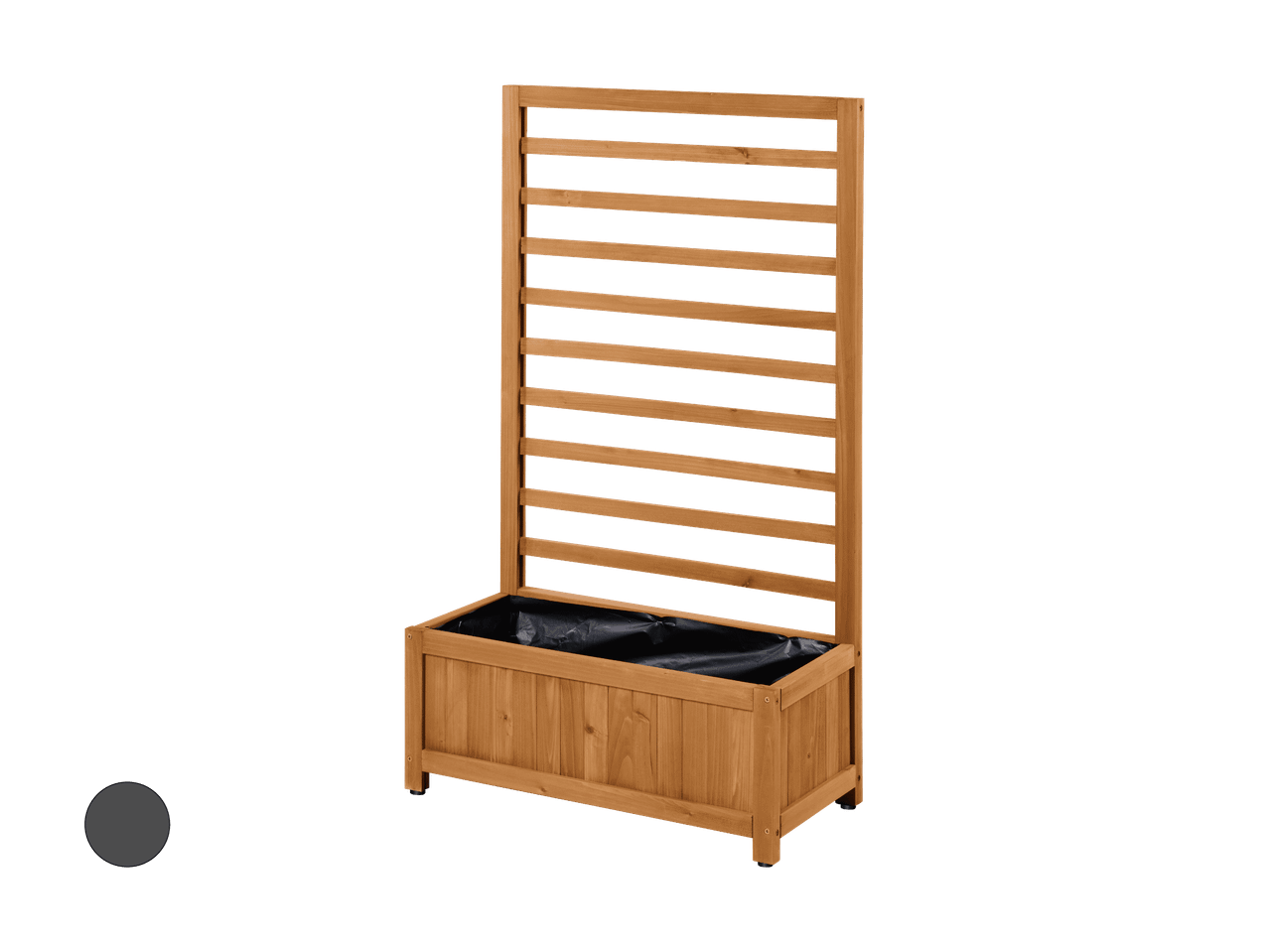 Jardinière en bois avec treillis, idéale pour plantes grimpantes et aménagement de jardin.