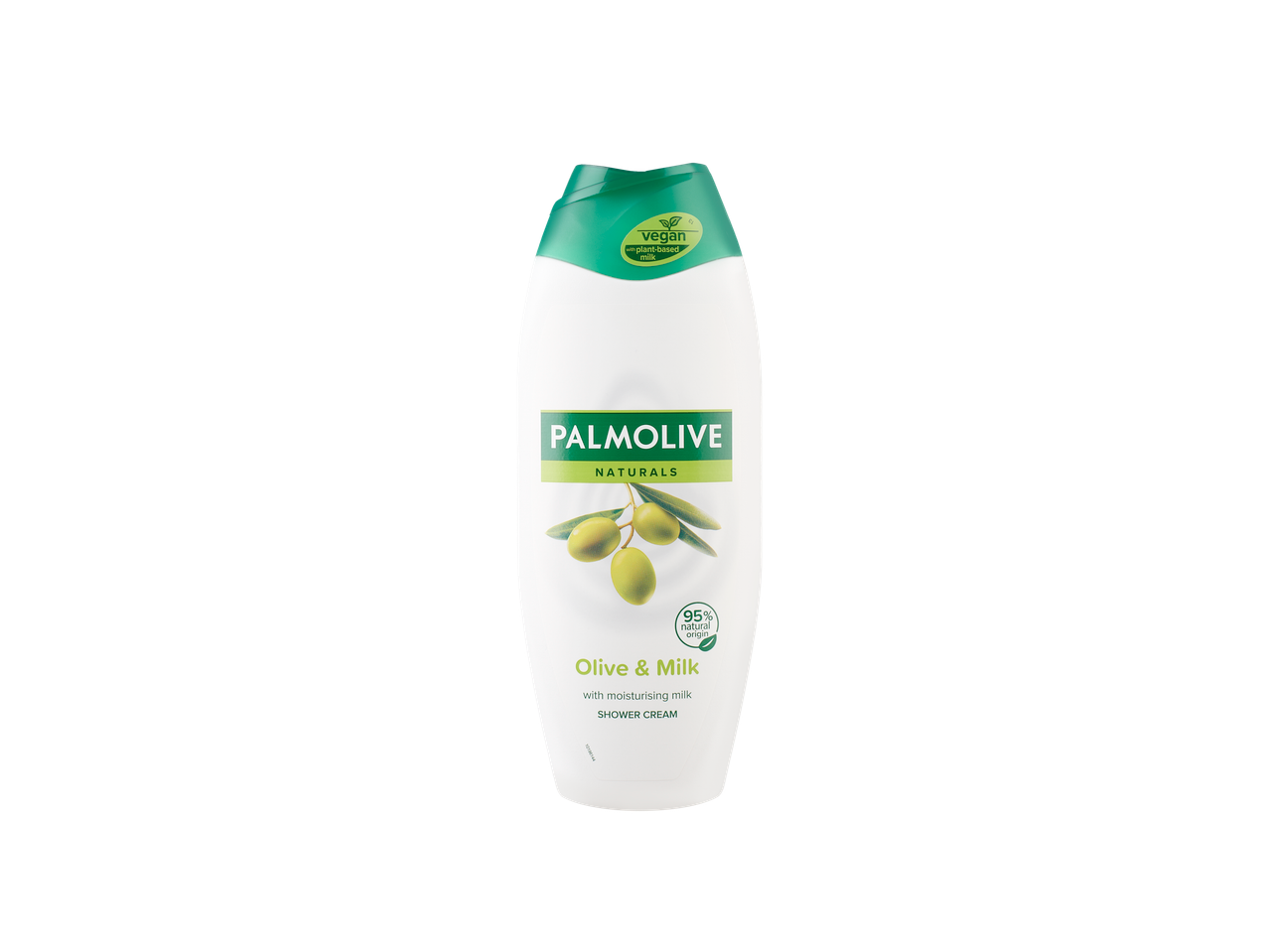 Palmolive Naturals dušo želė „Olive & Milk“ su drėkinamuoju pienu.