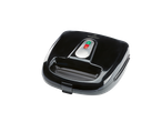 A black SilverCrest 3-in-1 sandwich toaster with red and green indicator lights.