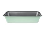 En mintgrøn brødform med en mørkegrå non-stick belægning.