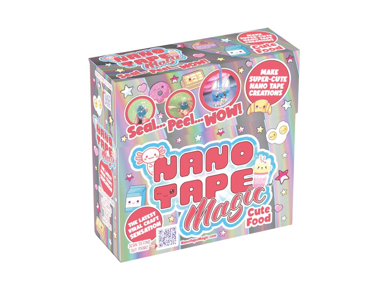 A Nano Tape Magic craft kit featuring cute food designs and instructions for making creations.
