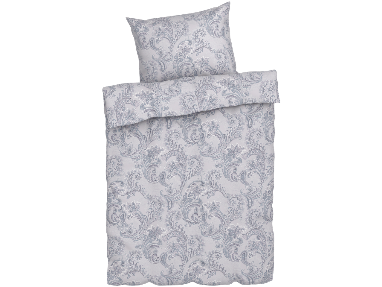 LIVARNO home reversible bedlinen with a gray and white paisley pattern