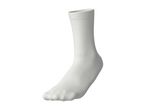Single white sock, standing upright on a white background