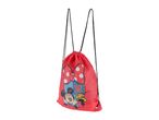 Red drawstring bag featuring Disney's Minnie Mouse.