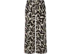 Pantaloni largi cu imprimeu abstract negru și bej.