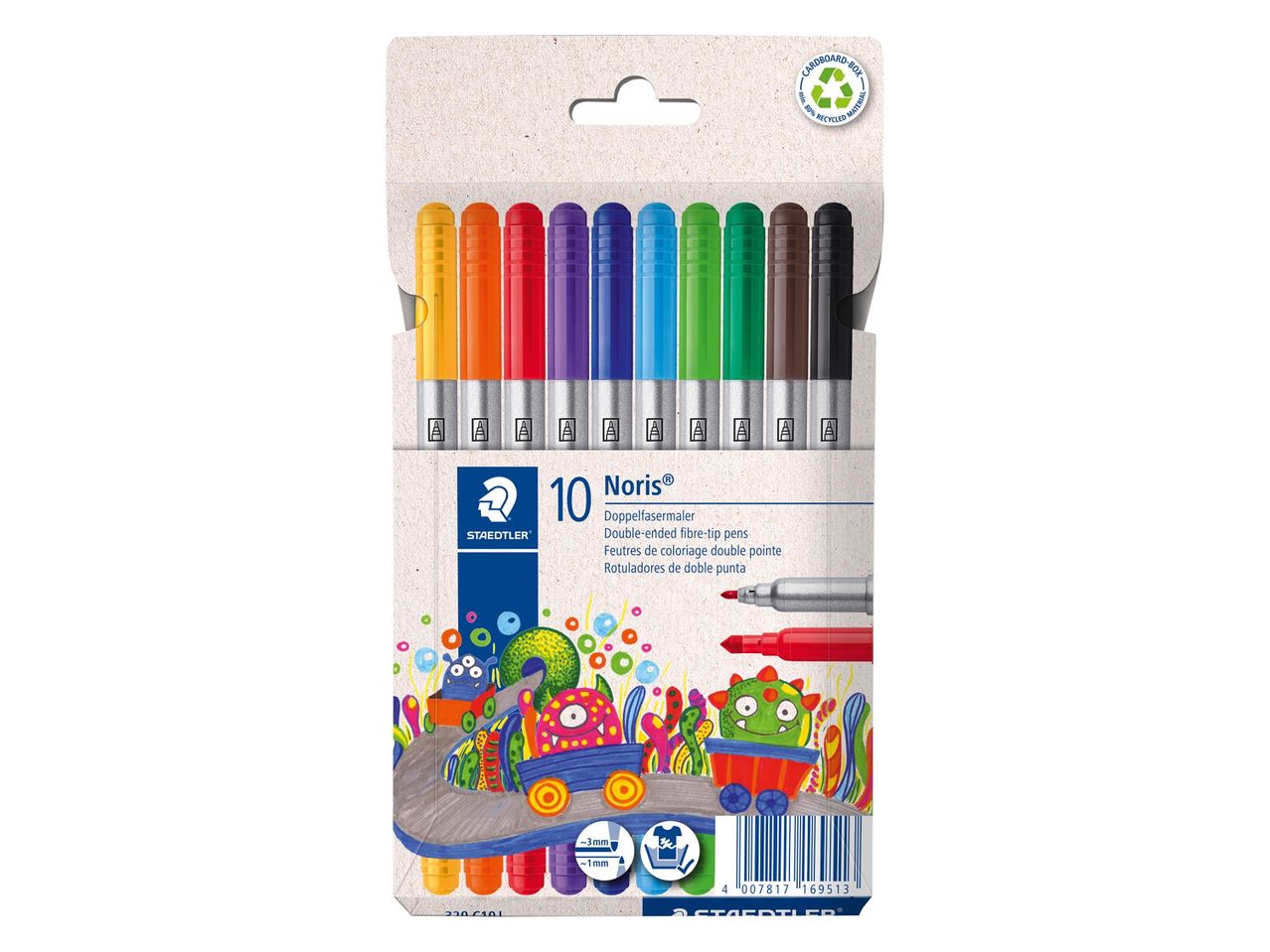 Staedtler Noris kétvégű filctollak karton csomagolásban.