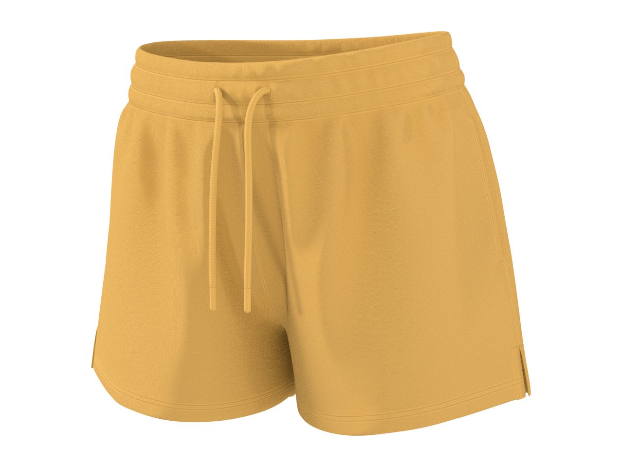 Yellow women's shorts with a drawstring waist
