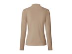 Ribbed long-sleeve top in beige, back view