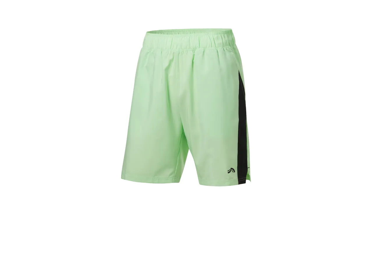 Shorts verdi chiaro con banda nera laterale.