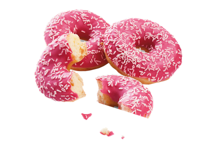 Aardbei-marshmallow donut