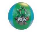 Green and blue beach ball with pixelated characters, TNT blocks, and the word 'BOOM'.