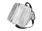 Bolsa térmica com alça para transporte de alimentos.