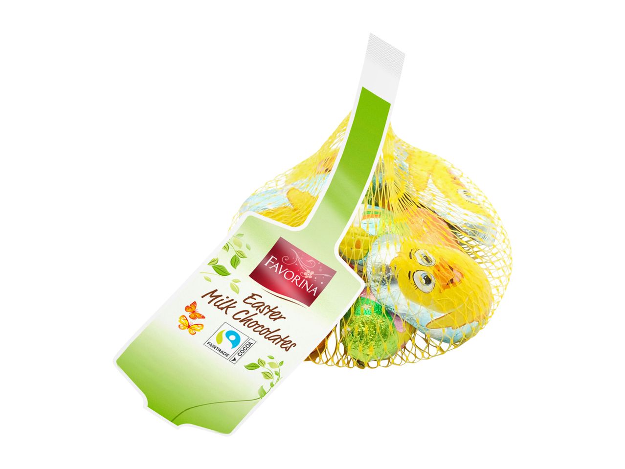 Go to full screen view: Favorina Chocolate Easter Shapes in Nets - Image 1