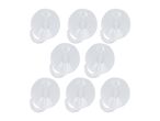 Eight clear plastic suction cups.