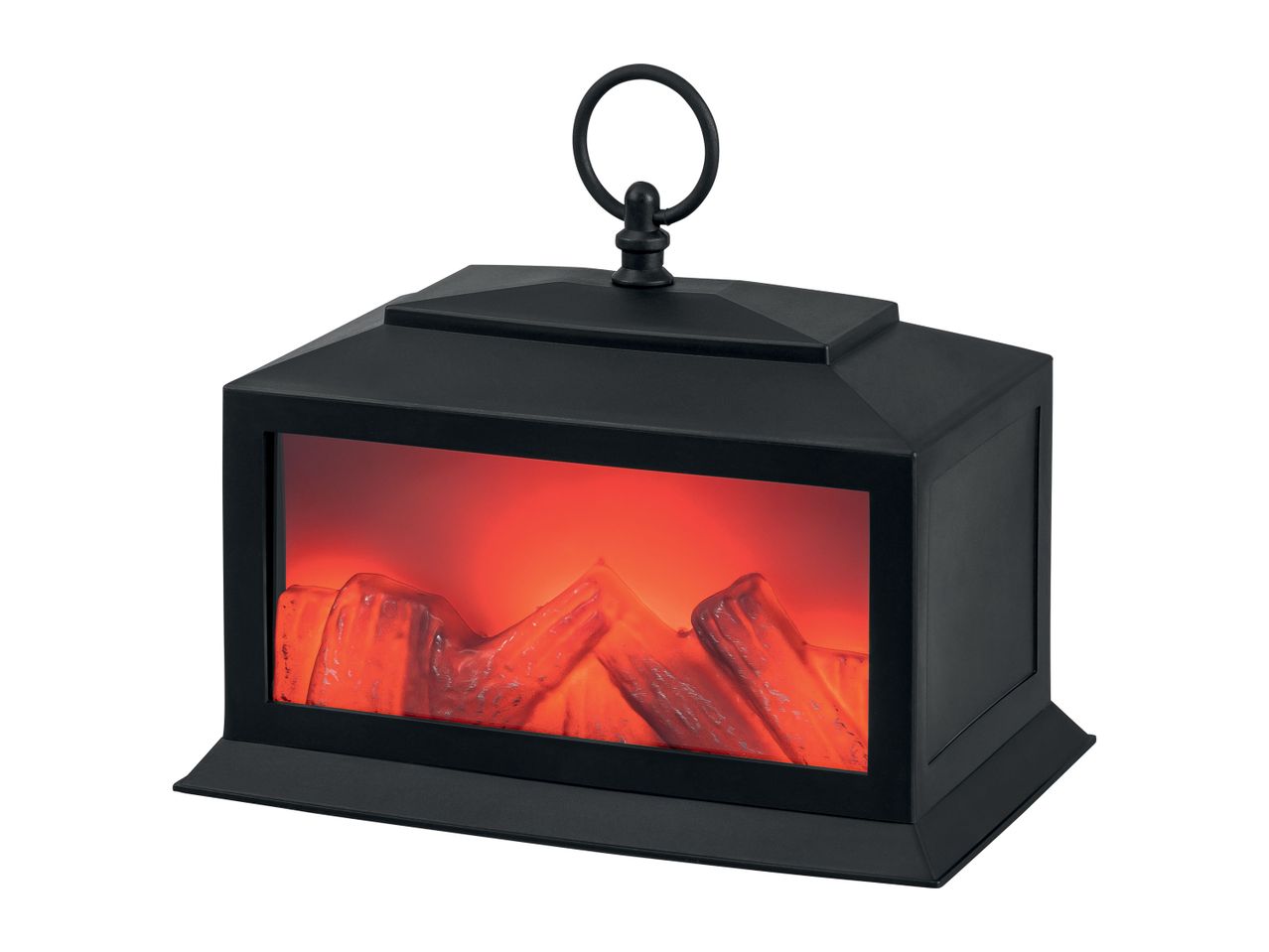 Go to full screen view: Livarno Home Battery Operated LED Fireplace Style Lantern - Image 1