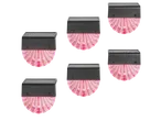 Livarno LED Solar Lights with pink shell-shaped diffusers, set of six on black background.