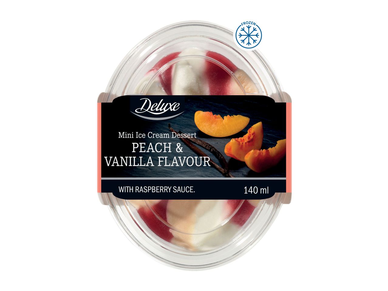 Go to full screen view: Deluxe Mini Ice Cream Dessert Vanilla & Peach - Image 1