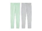 Zwei Paar Mädchen-Leggins in Mint und Grau.