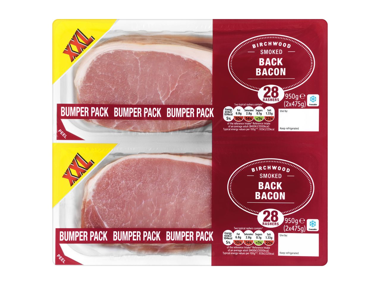 Birchwood Smoked Back Bacon, XXL bumper pack, 28 rashers.