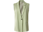Blazer sem mangas Esmara verde claro com um botão.