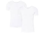 Two white Fine-Ribbed Undershirts.