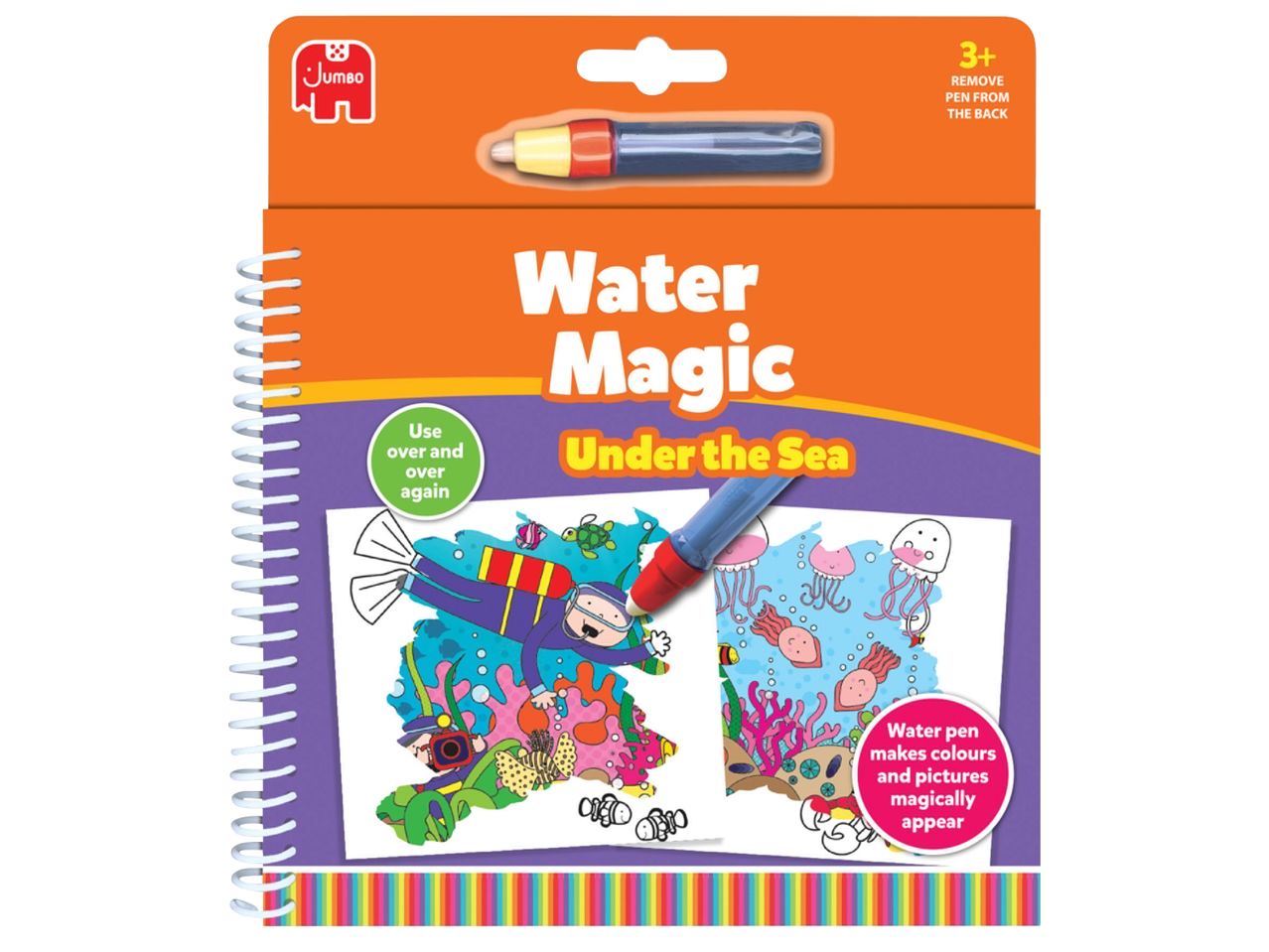 Магическа книжка за рисуване с вода Jumbo Spiele с морска тематика.