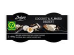 Coconut & Almond Dessert with coconut-flavoured mousse and milk & almond-flavoured sauce, 2 x 80g, vegetarian.