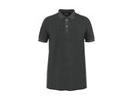 Mørkegrå poloshirt til mænd med korte ærmer og to knapper.