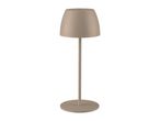 Modern beige cordless LED table lamp with a textured finish.