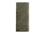 Olive green quilted velvet bedspread with a folded corner