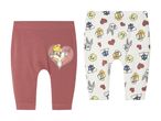 To par baby leggings med Looney Tunes-print; et par i rosa med Lola Bunny og et par i hvid med forskellige figurer.