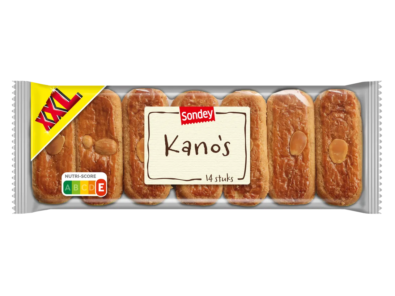 Sondey Kano's koekjes met amandelen, 14 stuks, XXL-formaat, Nutri-Score A.
