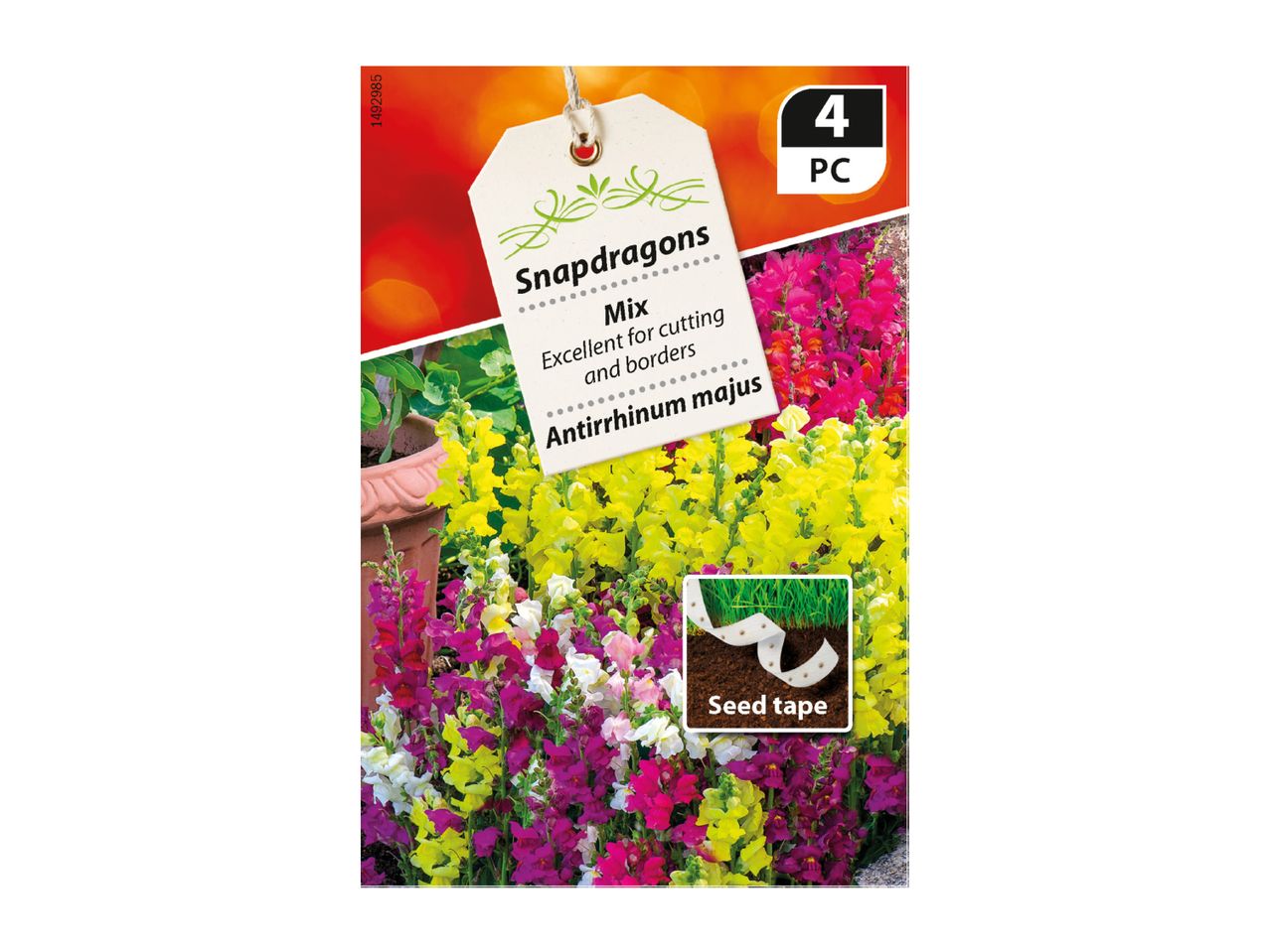 Snapdragons Mix seed tape for cutting and borders, Antirrhinum majus, 4 PC.