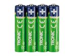 Four green and blue Tronic rechargeable batteries with a 1000mAh capacity.
