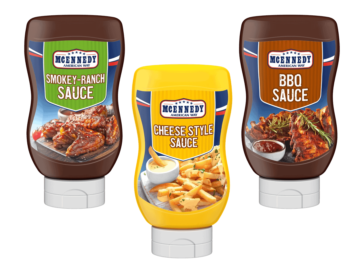 Hellmann's Sweet Chili, BBQ ja Currykastikkeet.