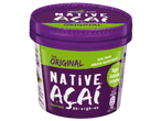 A tub of Native Açaí with Guarana, labeled as vegan, gluten-free, and lactose-free.