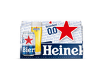 Heineken 0.0 alcoholvrij bier in een feestelijke 150 jaar verpakking met blik en glas.