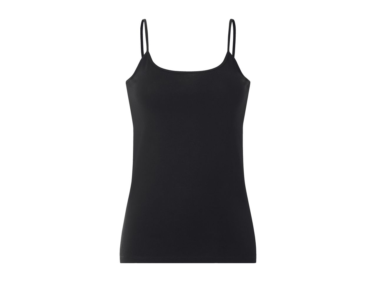 Women's black camisole top with spaghetti straps