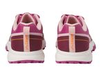 Two Crivit brand magenta and maroon athletic shoes, seen from the back.