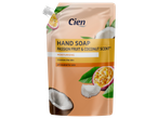Savon liquide parfum fruit de la passion et noix de coco, hydratant et pH neutre.