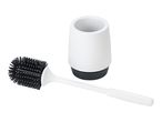 White toilet brush and holder set.