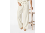 Pantaloni de muselină ESMARA de damă, crem, cu șnur și sandale