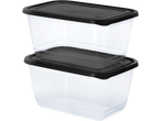 Two stacked SILVERCREST® Food Storage Containers with black lids.