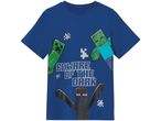 Minecraft boys' blue t-shirt featuring Creeper and Enderman designs.